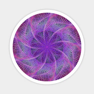 Purple Fractal Flower Magnet